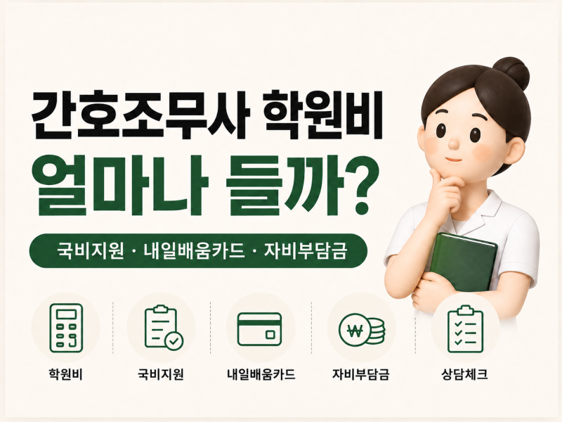 간호조무사 학원비 얼마나 들까? 국비지원도 가능할까요?