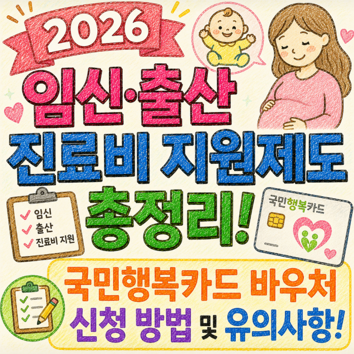 2026 임신·출산 진료비 지원 총정리｜국민행복카드 임신바우처 신청방법·지원금액·사용기....