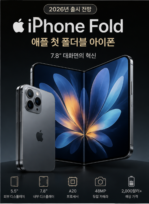 아이폰 폴드 드디어 나온다? 2026년 출시일·가격·디자인·사양 최신 루머 총정리