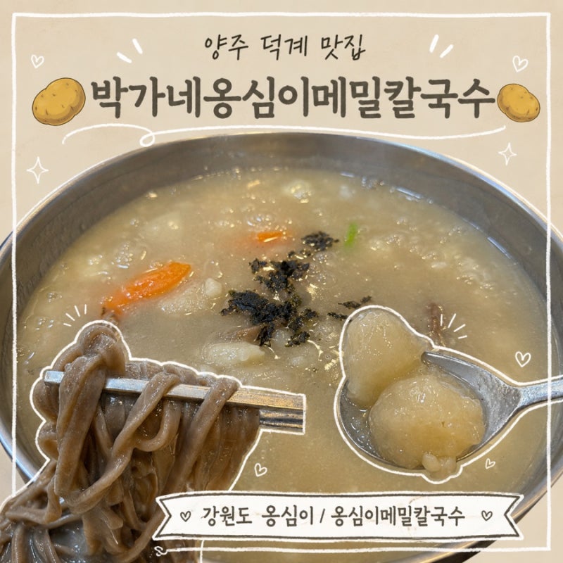 양주 칼국수 맛집, 박가네옹심메밀칼국수 쫀득한 옹심이가 한가득 메밀왕만두까지 완벽