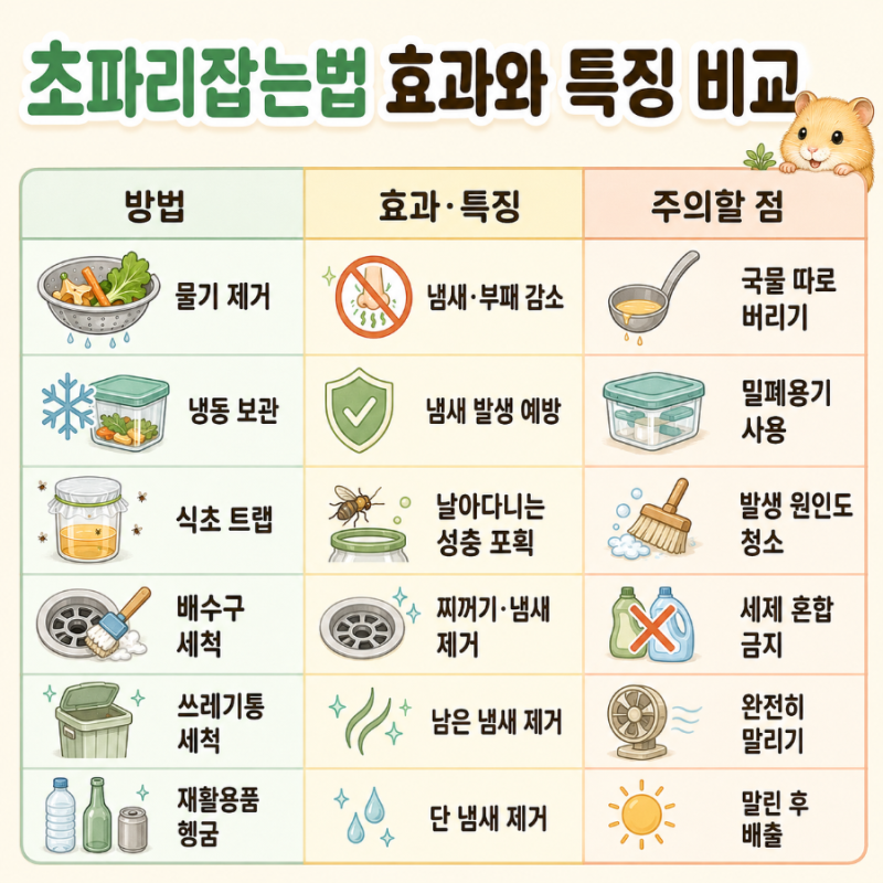 초파리잡는법, 여름철 음식물 쓰레기 냄새와 주방 날파리까지 한 번에!