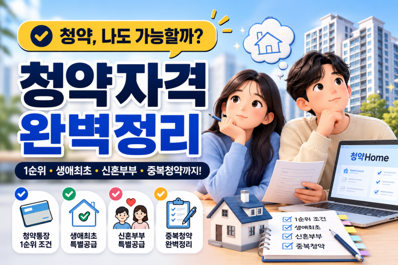 청약통장 1순위 조건 총정리｜생애최초·신혼부부 특별공급까지