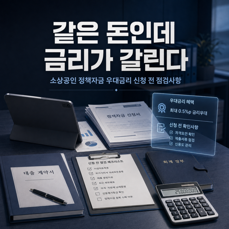 “같은 돈 빌리는데 나만 더 냄?” 소상공인 정책자금 가점 놓치면 벌어질 일