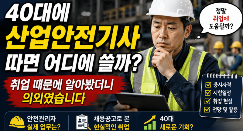 40대에 산업안전기사 따면 어디에 쓸까? 취업 때문에 알아봤더니 의외였습니다