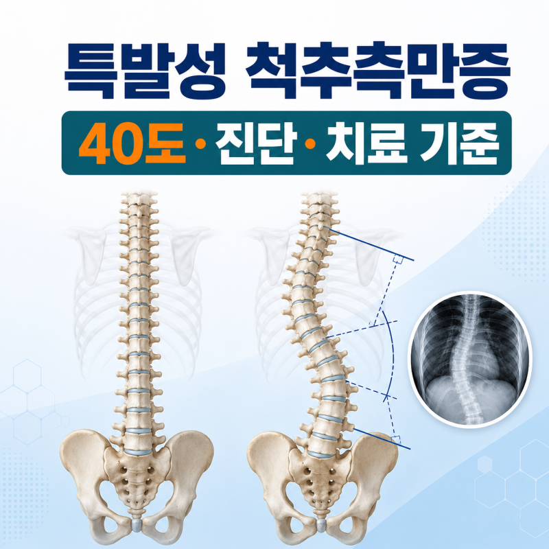 특발성 척추측만증 총정리｜40도 의미와 단계별 치료 기준