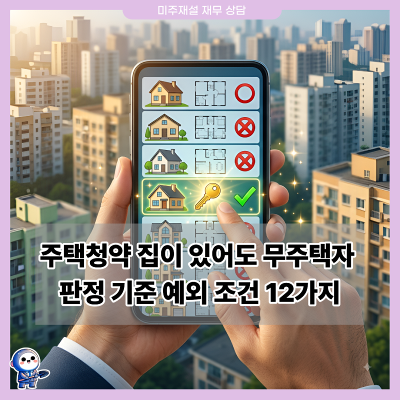 주택청약 집이 있어도 무주택자 판정 기준 예외 조건 있다는데