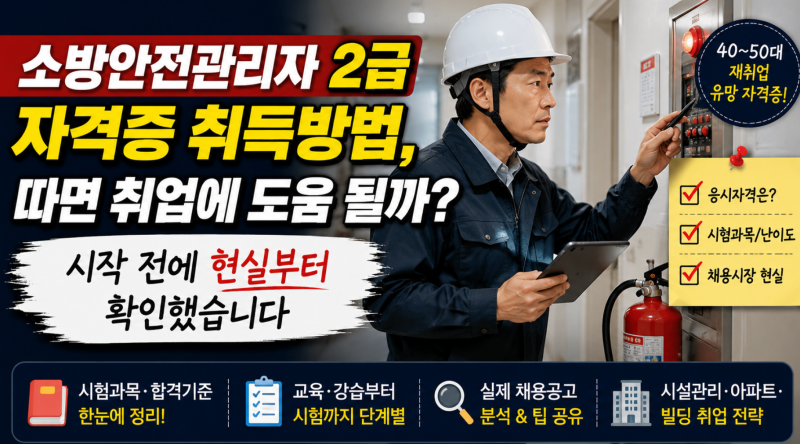 소방안전관리자 2급 자격증 취득방법, 따면 취업에 도움 될까? 시작 전에 현실부터 확인했습....