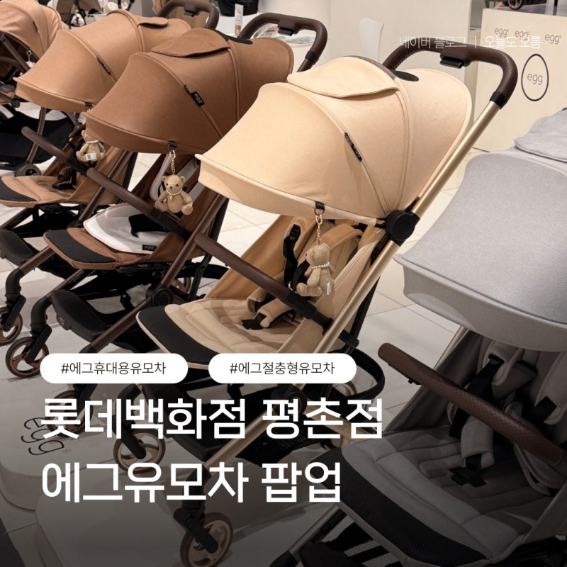 롯데백화점 평촌점 에그유모차 절충형VS휴대용유모차 직접 끌어보고 저렴하게 구매하는 방....