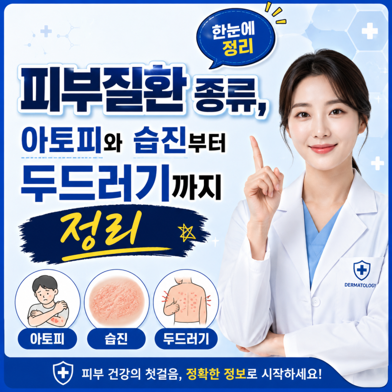 피부질환 종류, 아토피와 습진부터 두드러기까지 정리