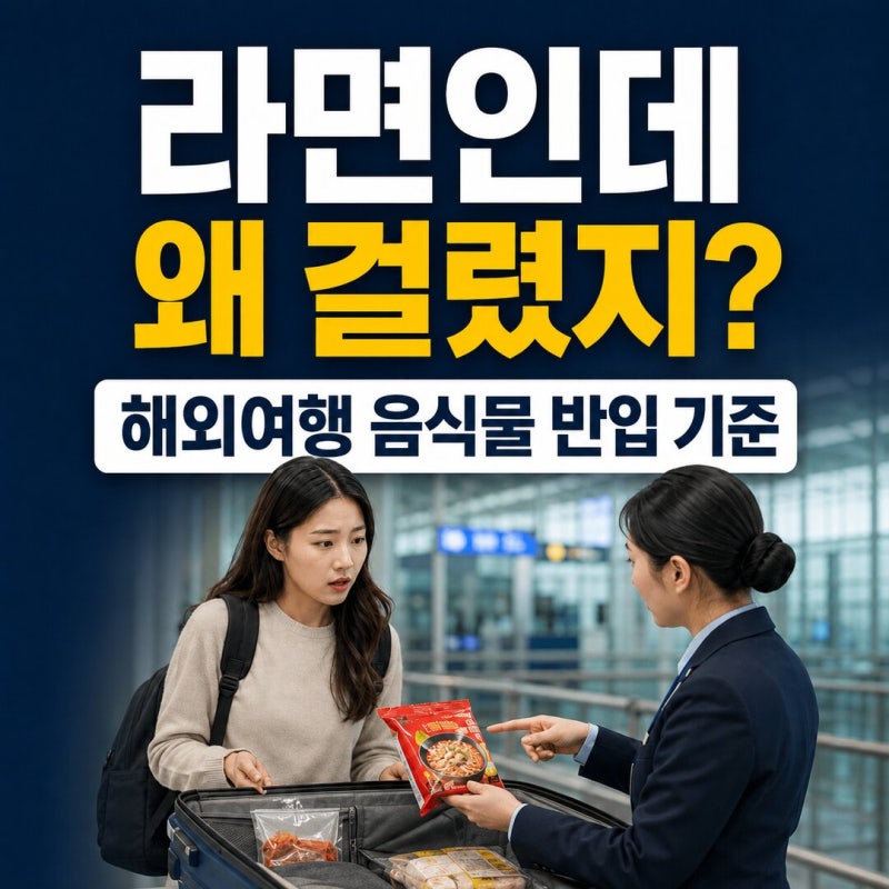 해외여행 음식물 반입 총정리｜과자·컵라면·김치·육포 가져가도 될까?