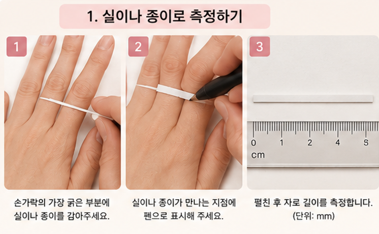 반지 호수 재는법 3가지 사이즈 표