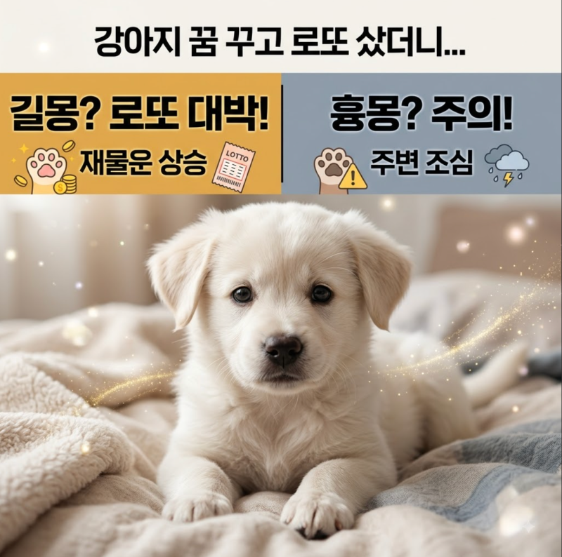강아지꿈 꾸고 로또 샀더니.. 길몽 흉묭 비교