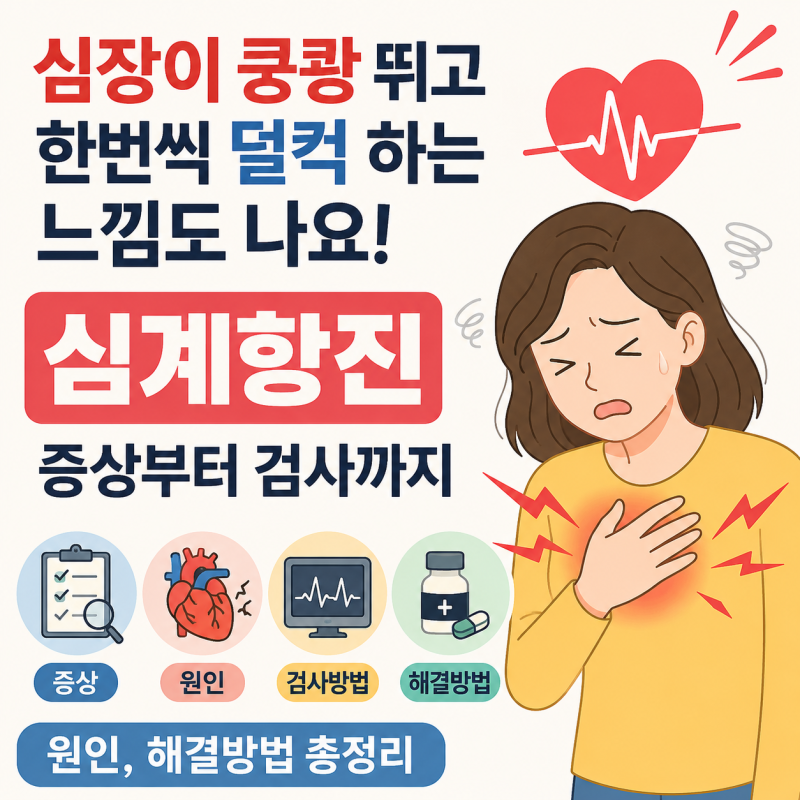 심장이 쿵쾅뛰고 한번씩 덜컥 하는느낌도 나요! 심계항진 증상부터 검사까지방법과 원인, 해....