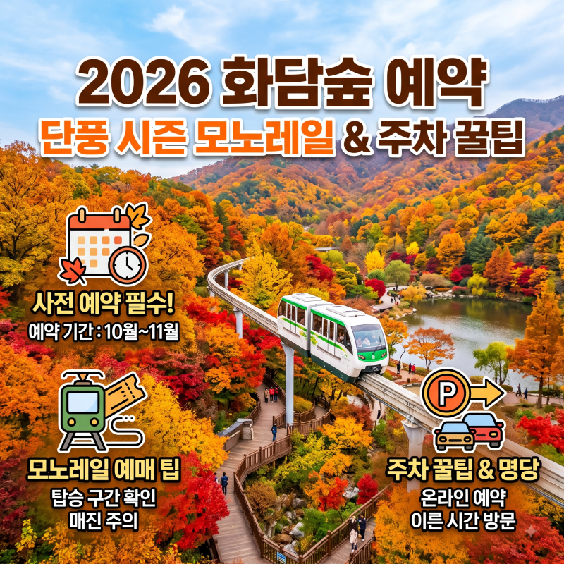 2026 화담숲 예약 방법｜단풍 시즌 모노레일 예매 및 주차 꿀팁