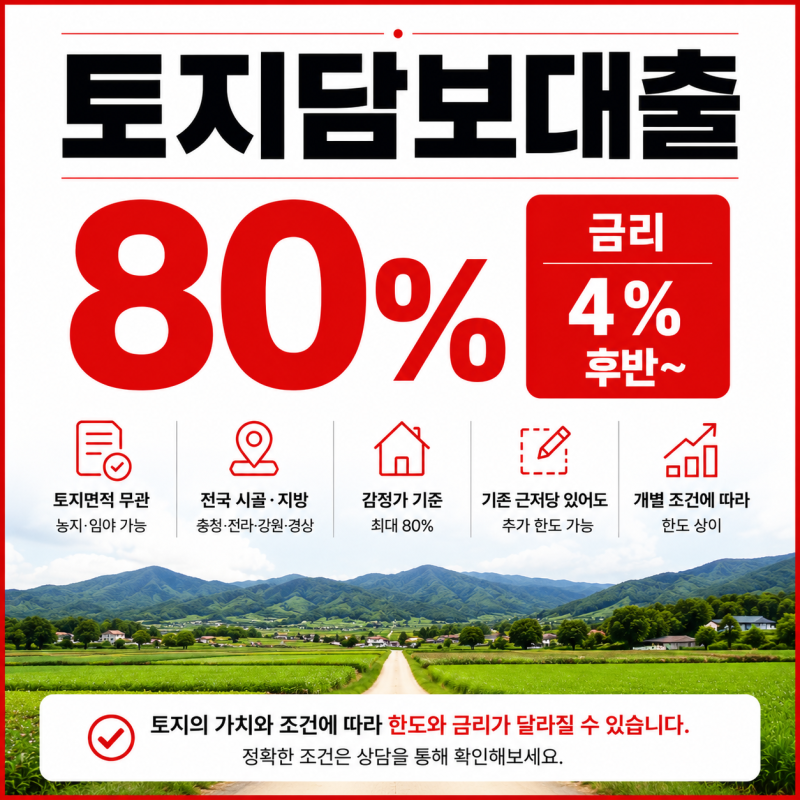 시골 땅은 왜 평가가 다를까?｜지방 토지담보대출 농지·임야 지역별 조건