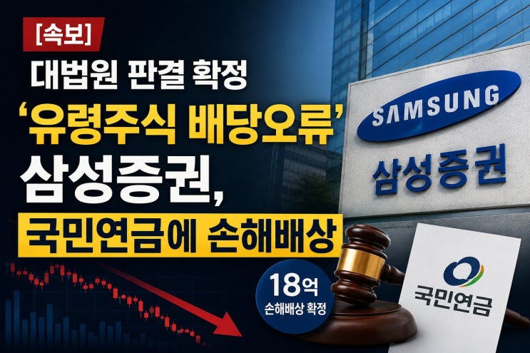 <b>삼성증권</b> 유령주식 <b>배당오류</b>, 국민연금에 18억원 배상 확정된 이유