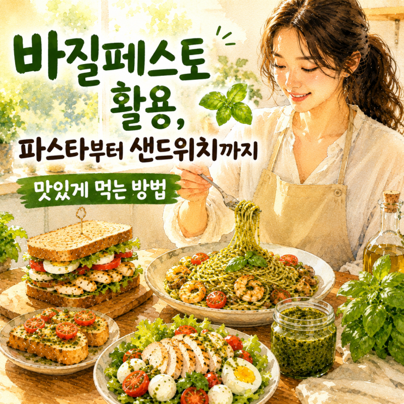 바질페스토 활용, 파스타부터 샌드위치까지 맛있게 먹는 방법