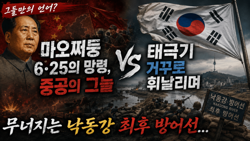 그들만의 언어? ”마오쩌둥, 중공의 그늘“ VS ”태극기 거꾸로 휘날리며“, 무너지는 낙동강....