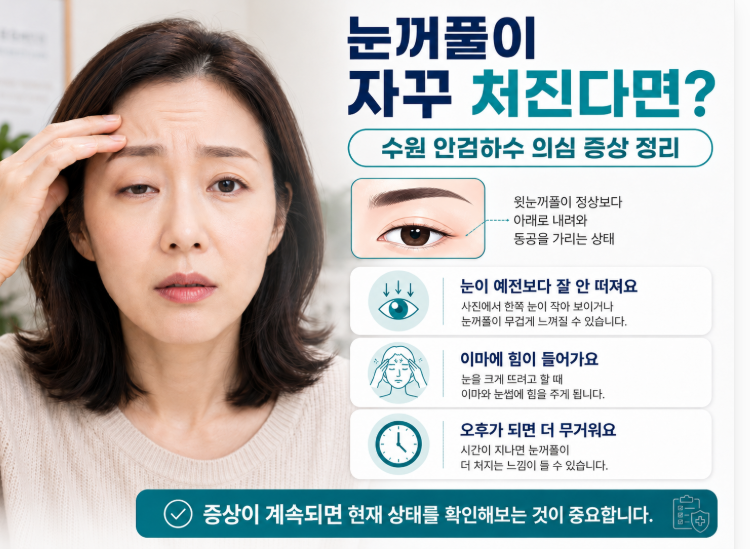 수원 안검하수, 눈꺼풀이 자꾸 처지는 이유는 무엇일까요?