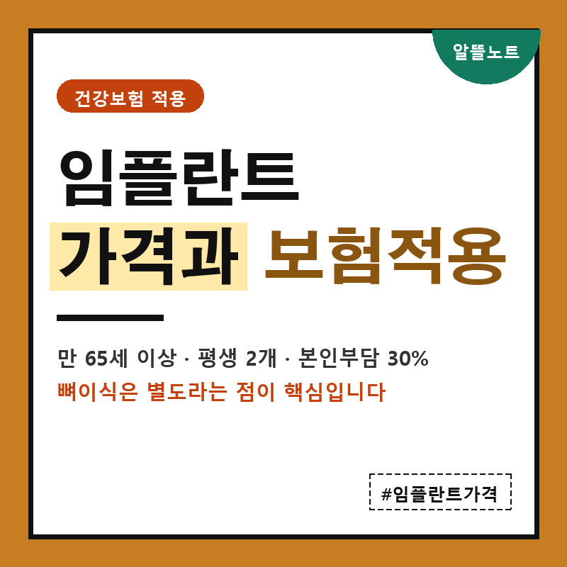 임플란트 가격 2026 | 건강보험 적용 조건과 실제 부담금