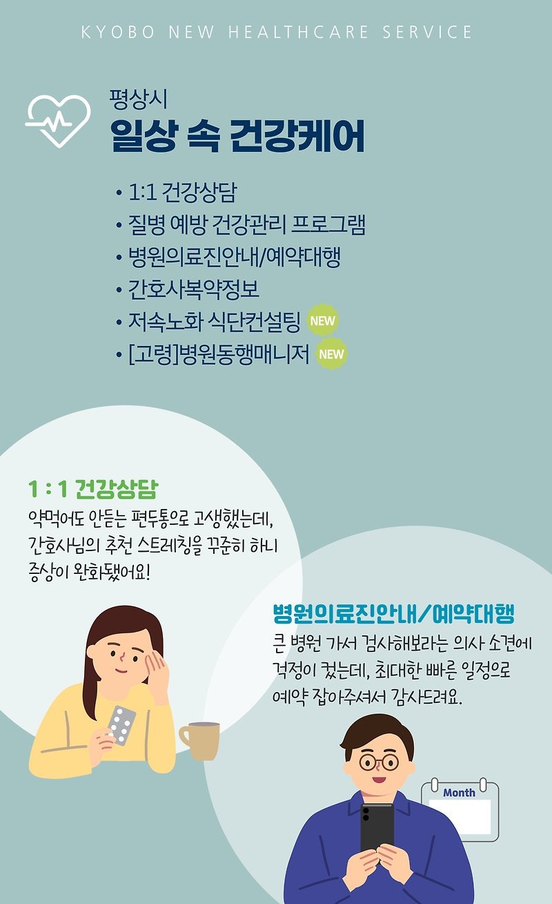 교보New헬스케어서비스 건강특화형Ⅱ 혜택 총정리 (병원동행부터 3대 질병 케어까지)