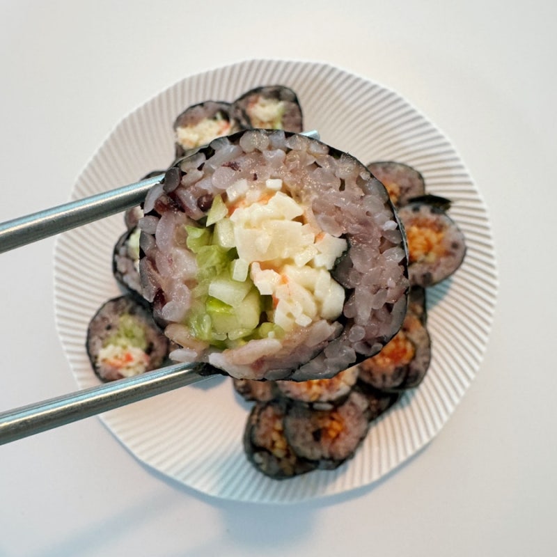 크래미 오이 김밥 만들기, 아삭한 오이로 간단하게