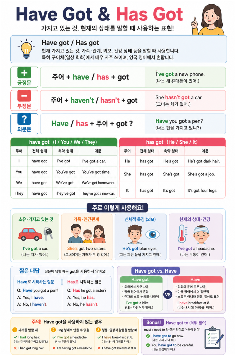 Have Got / Has Got 완벽 정리