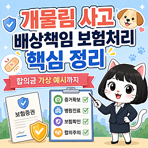 개물림 사고 배상책임보험 처리 6단계│치료비·손해배상 합의금 가상 사례