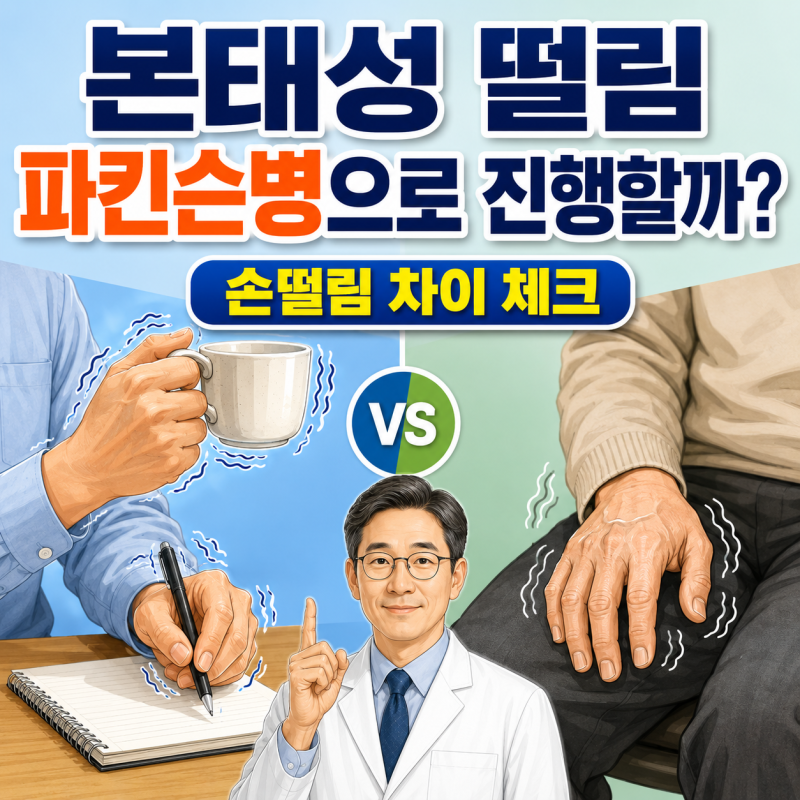 본태성 떨림이 파킨슨병으로 진행할까요? 손떨림 증상의 차이와 구별할 점