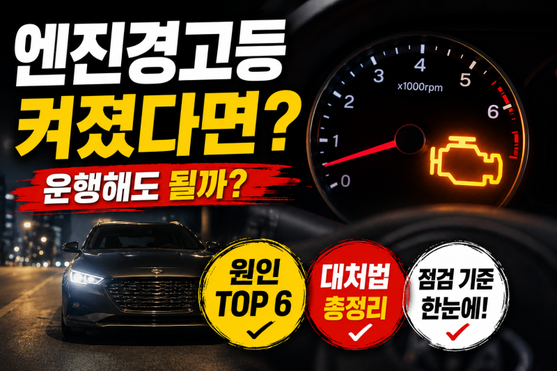자동차 엔진경고등 켜졌는데 운전해도 될까? ‘이 증상’ 보이면 바로 멈추세요