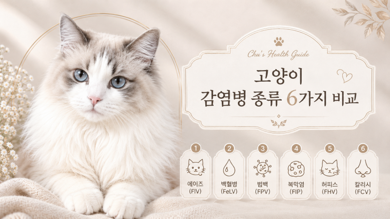 고양이 감염병 종류 중 에이즈·백혈병·범백·복막염·허피스 칼리시 차이