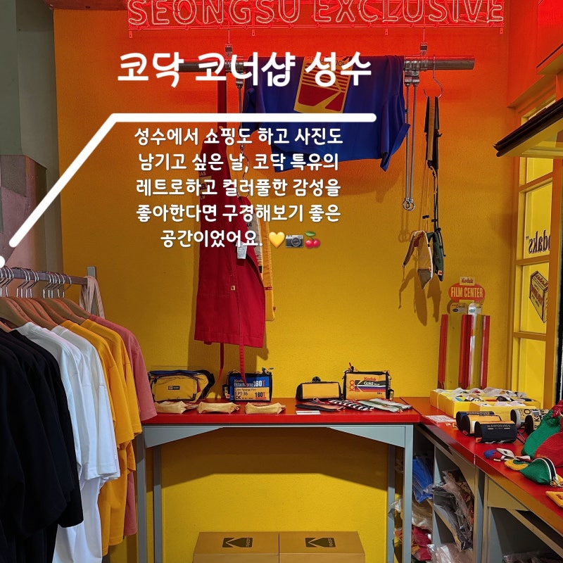 성수동 가볼만한곳 코닥 매장 방문 후기, 코닥 티셔츠 입고 다녀온 성수 데이트