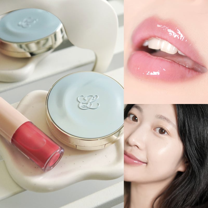 에스티 로더 더블 웨어 스킨 핏 쿠션 1N0 포슬린 + 젤리 글로우 오일 02 프레쉬 베리, 땀에도 잘....