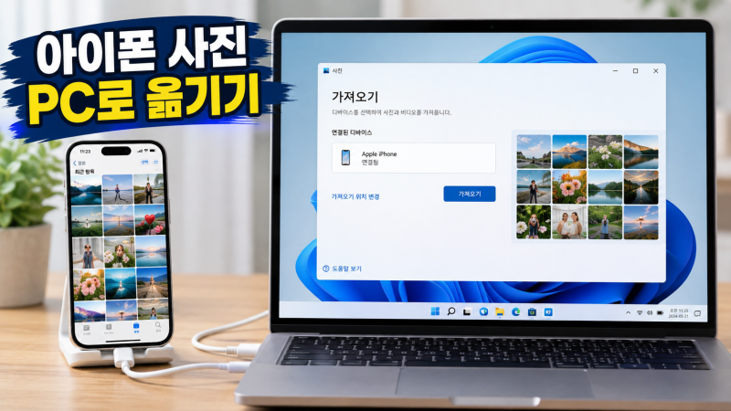아이폰 사진 윈도우11 컴퓨터로 옮기기, USB로 가장 쉽게 전송하는 방법