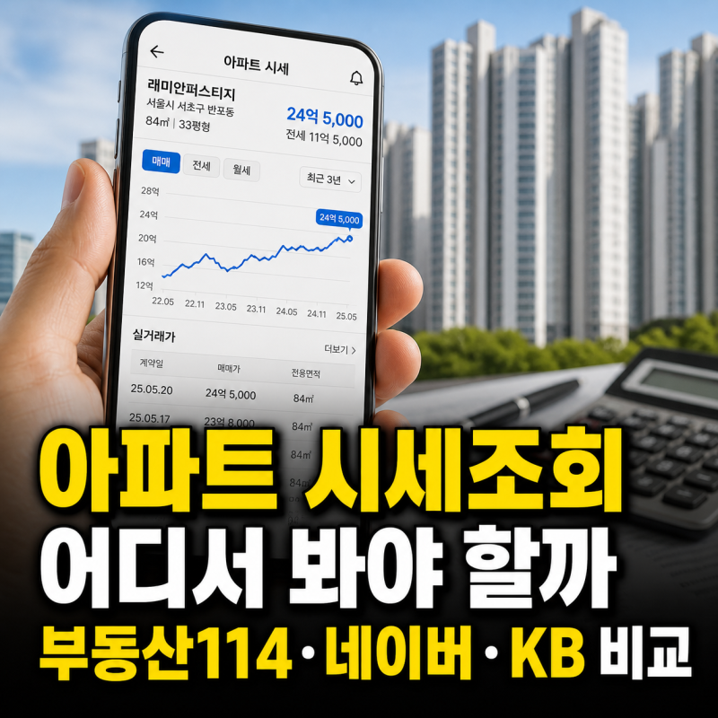 부동산114·네이버·KB부동산 아파트 시세조회 비교 총정리