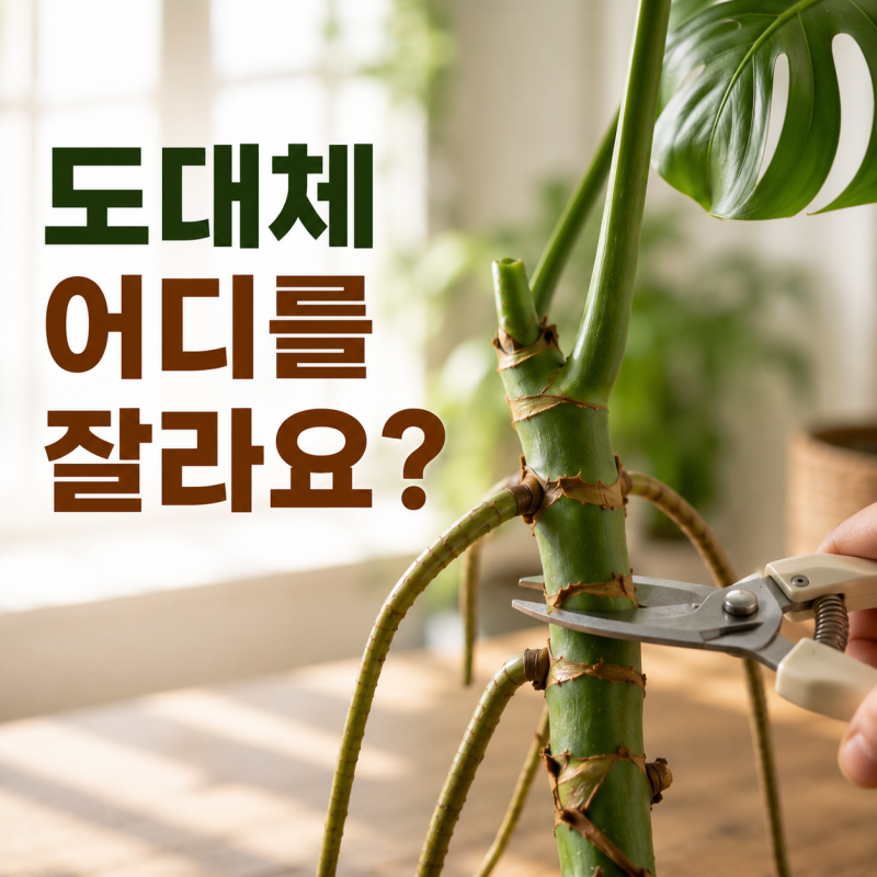 몬스테라 가지치기 삽목 수경재배 어떻게 잘라야 할까