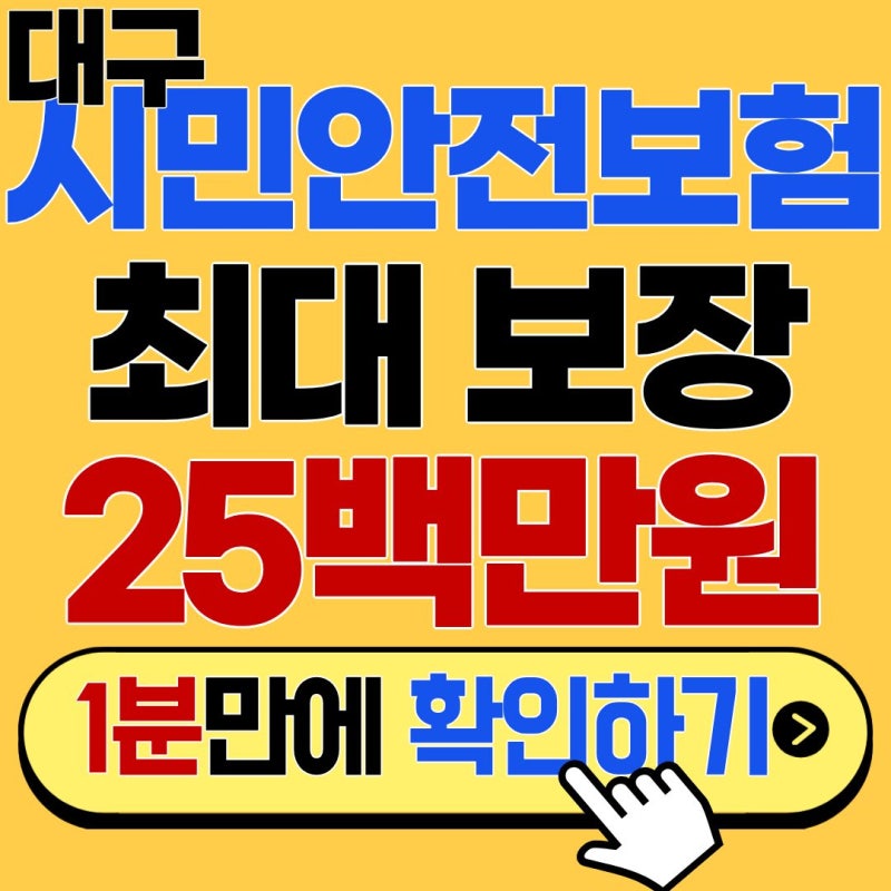 "지나치기 쉬운 우리 동네 혜택" 대구시민안전보험 사고 후 3년 안에 청구하는 방법