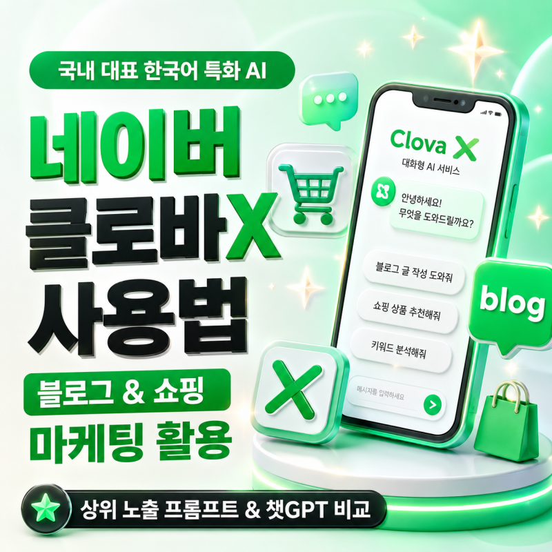 네이버 클로바X(Clova X) 사용법: 네이버 쇼핑·블로그에 최적화된 AI 활용 가이드