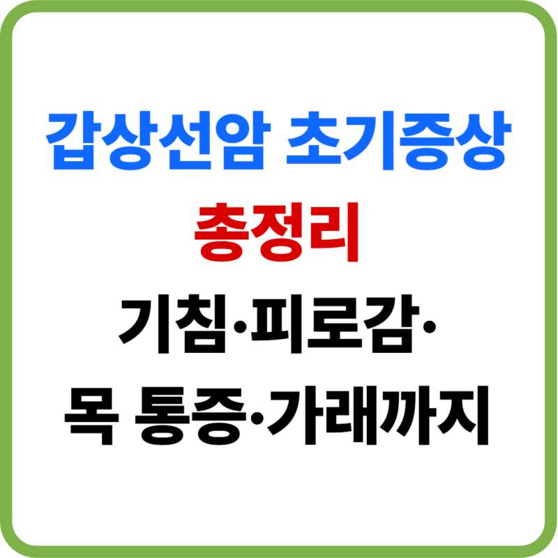 갑상선암 초기증상 총정리｜기침·목 통증·피로감·가래까지