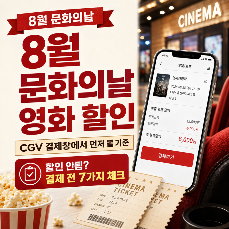 8月文化の日映画割引、CGV決済画面でまず確認すべき基準