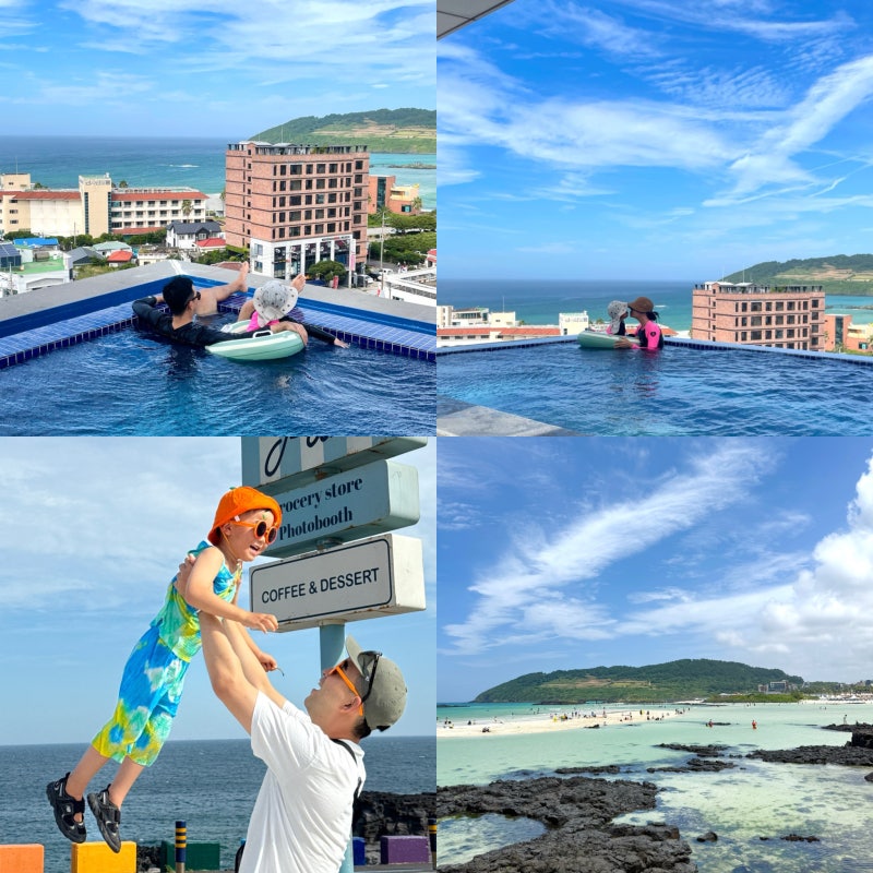 함덕 오션뷰 루프탑 수영장｜해수욕장 도보 5분, 아이랑 제주 여행 숙소로 가성비 좋은 포토....