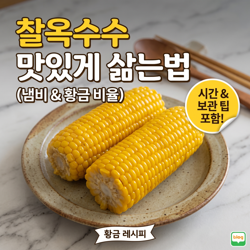 노란 옥수수 냄비에 삶는법 시간 소금 비율 냉동 보관법