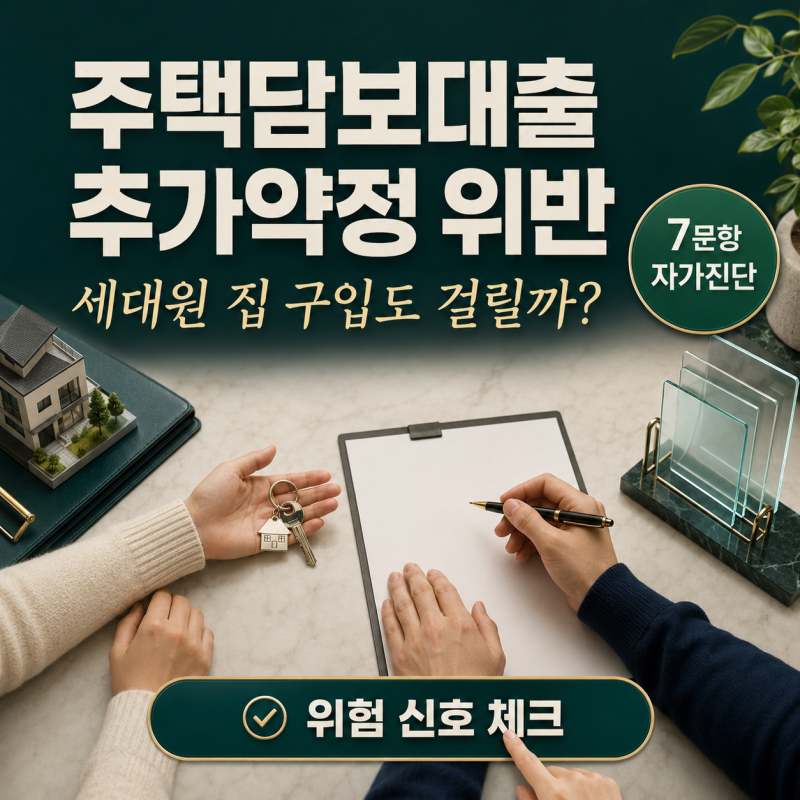주택담보대출 추가약정 위반 자가진단, 세대원 집 구입도 걸릴까
