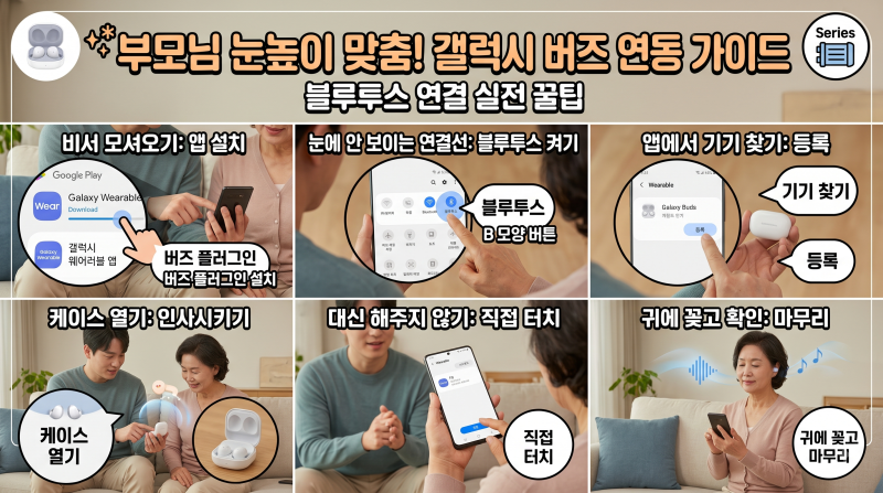 부모님 눈높이 맞춤! 갤럭시 버즈 블루투스 연결 쉽게 설명하기