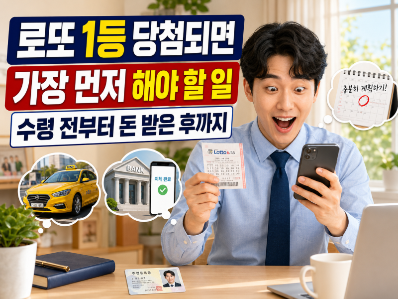 로또 1등 당첨되면 가장 먼저 해야 할 일｜농협 가기 전부터 돈 받은 후까지