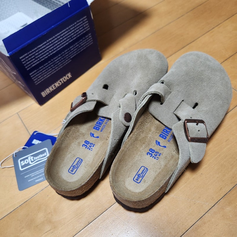 버켄스탁 보스턴 소프트 풋베드 SFB 타우페 내로우 후기 (여자 슬리퍼, 사이즈 추천)