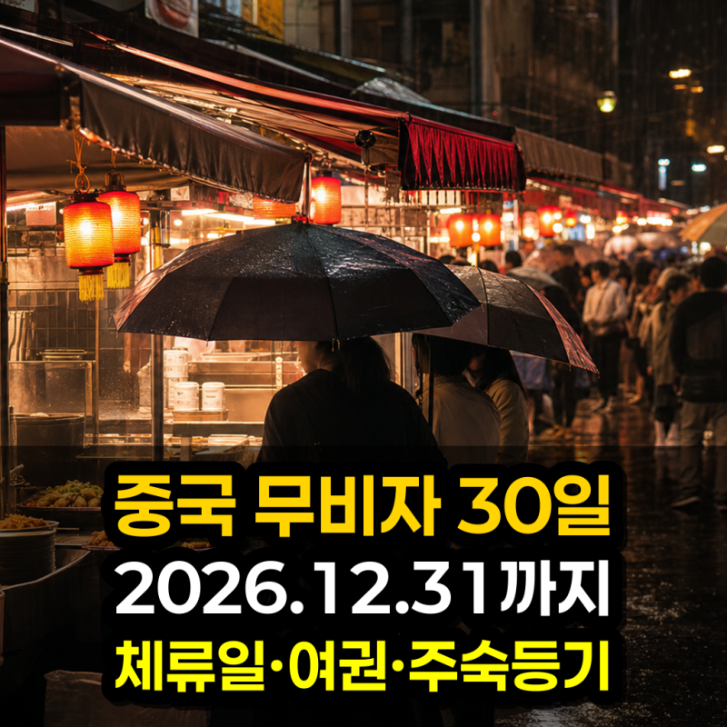 중국 무비자 체류 기간 30일 | 중국 단기 여행 가능