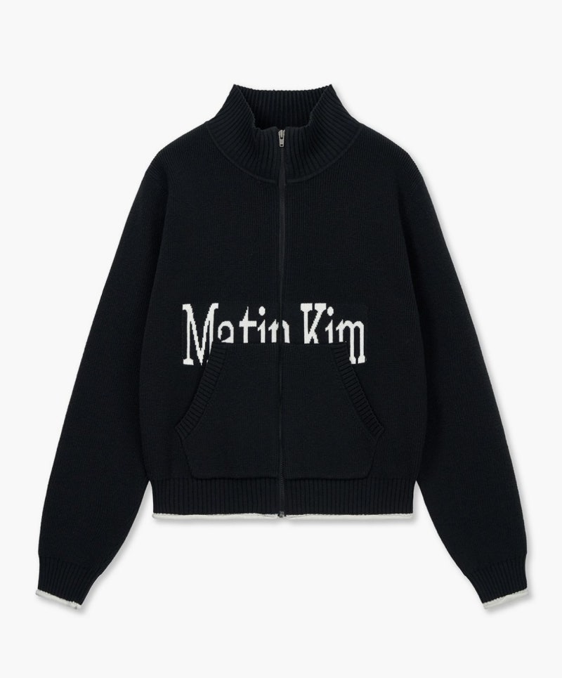 MATIN SPELL POINT KNIT ZIP UP IN BLACK 평범한 가디건은 지겨워서 마뗑킴 MK2611CD319UBB 스펠 포인트 니트....