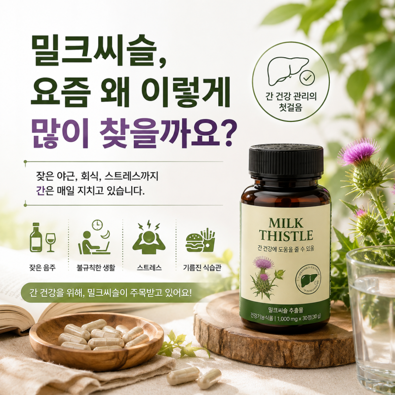 밀크씨슬 효능 부작용 간 건강 올바르게 관리하는 법
