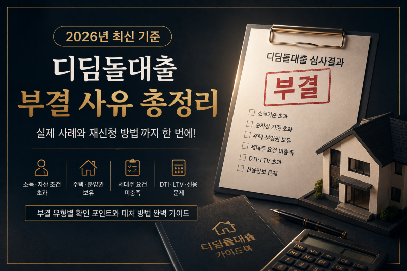 디딤돌대출 부결 사유 총정리｜2026년 심사 탈락 이유와 재신청 방법